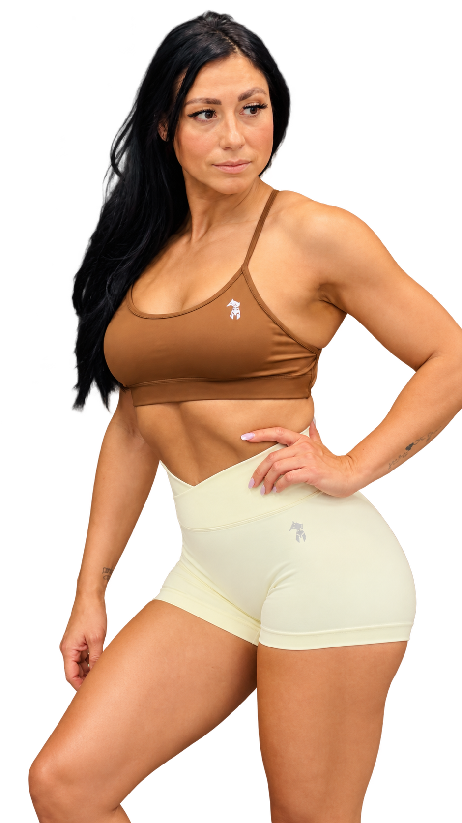 Cream V Front Shorts