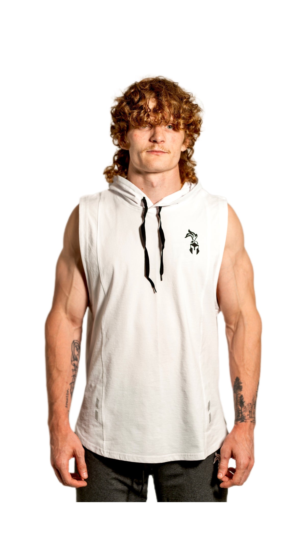 White Sleeveless Hoodie