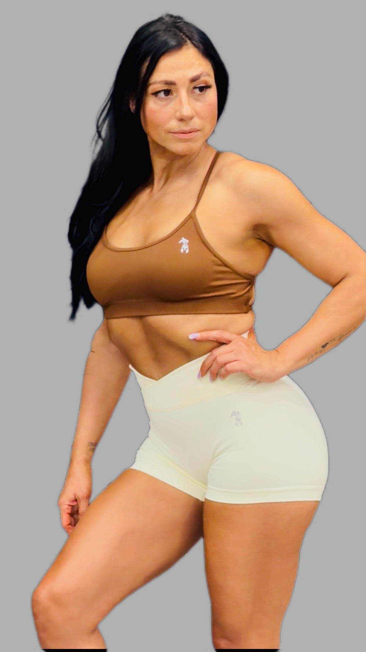 Cream V Front Shorts