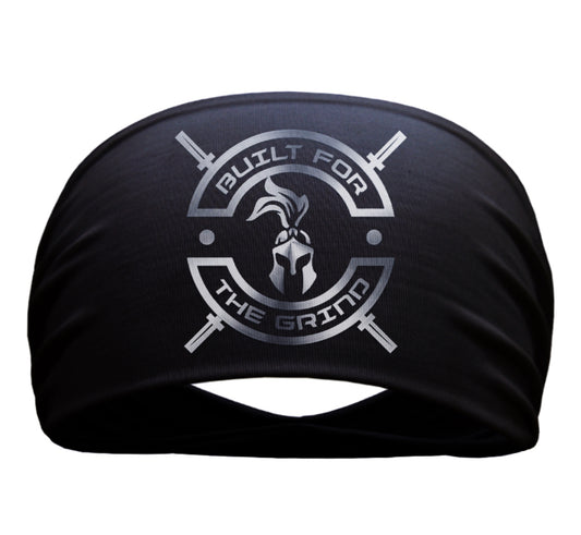 Black headband with grey big logo