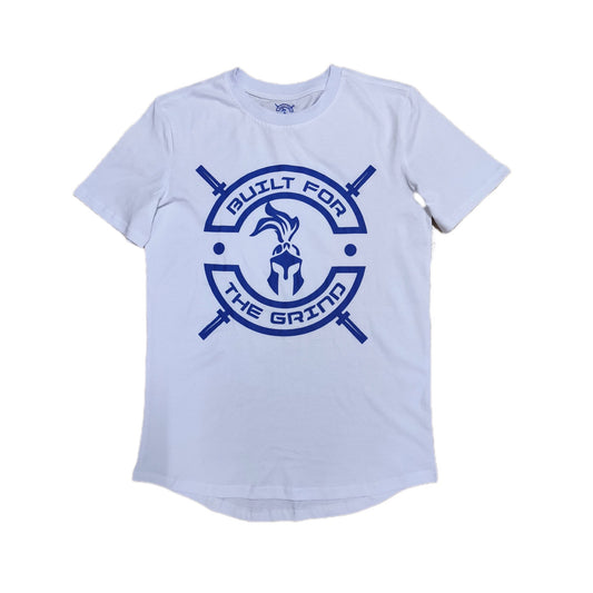 White with Royal Blue Iconic Logo | Athleisure Tee