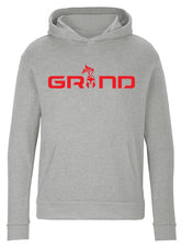 Grey Grind Hoodie with Red Logo