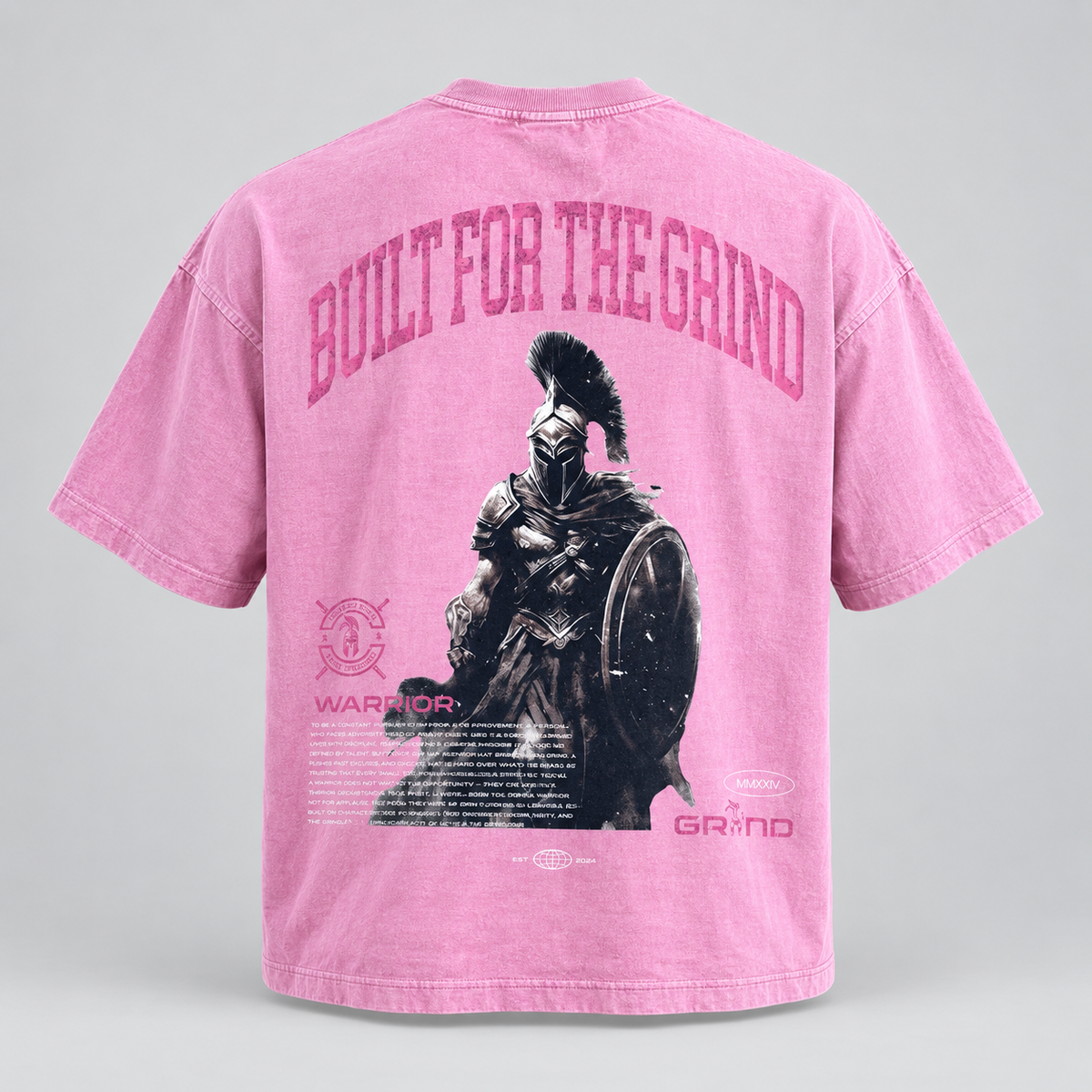 Warrior Tee - Pink Washed W/ Pink