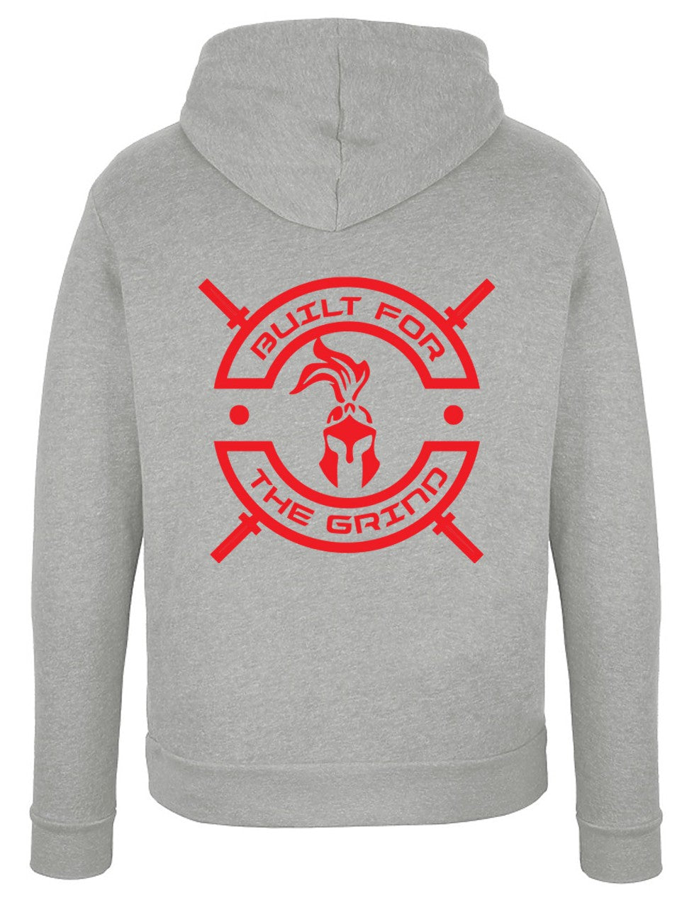 Grey Grind Hoodie with Red Logo