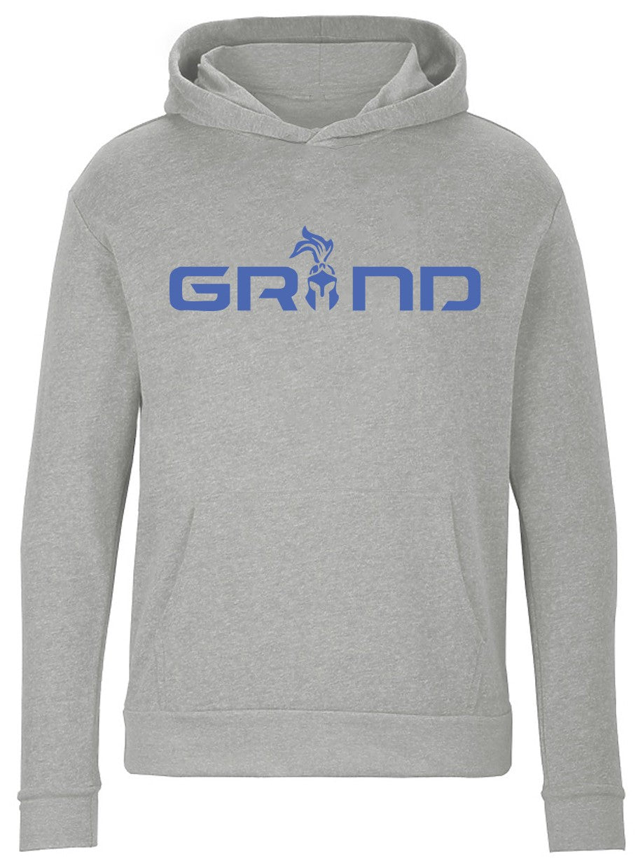 Grey Grind Hoodie with Royal Blue Logo