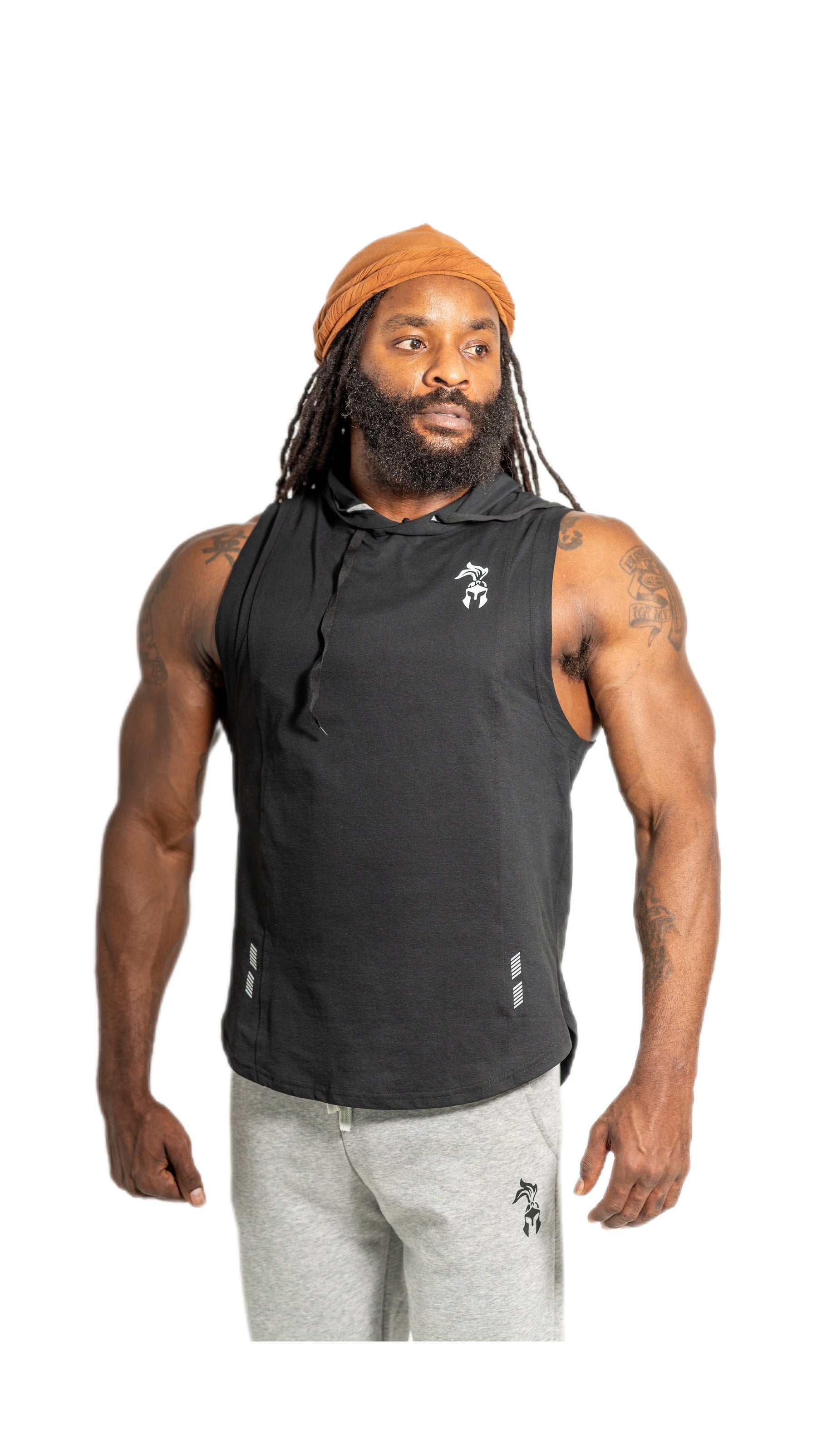 Black Sleeveless Hoodie