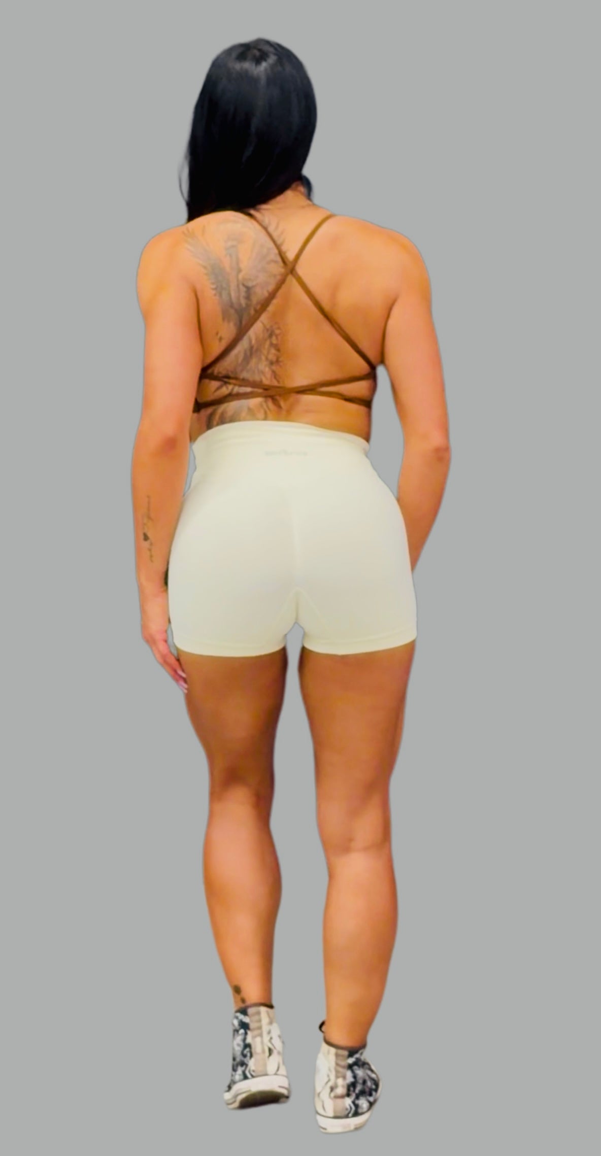 Cream V Front Shorts